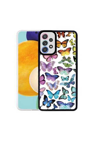 Zore Samsung Galaxy Uyumlu A72 Kılıf Omsy M-fit Desenli Kapak - Flower No4