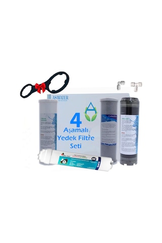 Aura Cebilon Uyumlu 4 aşamalı Açık Kasa Lüx 10" Su Arıtma Filtre Seti