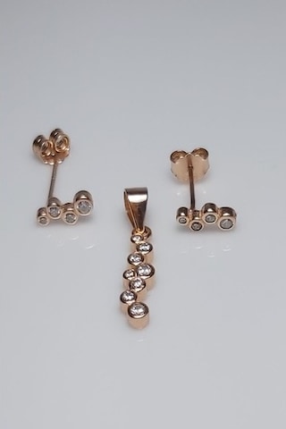 925 Ayar Rose Zincirsiz Su Yolu Ikili Gümüş Set