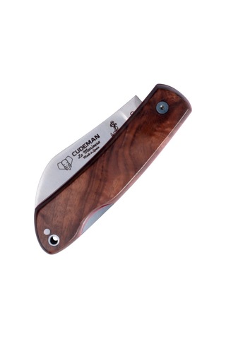 Cudeman 386-gf La Marinera Polished Waltun Ceviz Saplı Deri Kılıflı Kamp Çakı Kahverengi
