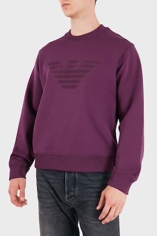Emporio Armani Logolu Pamuklu Regular Fit Bisiklet Yaka Sweat Erkek Sweat Em006841 Af10013 Ma174 Mor