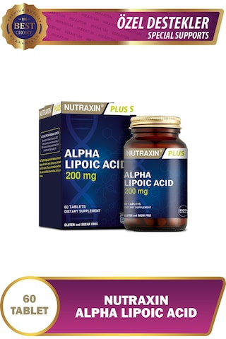 Nutraxin Alpha Lipoic Acid 200mg Takviye Edici Gıda 60 Tablet
