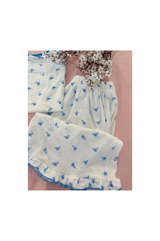 Mh Moony Homewears 2'li Göl Mavisi Şortlu Yazlık Pijama Takımı Mavi