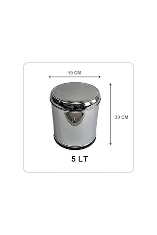 Krom Sallanır Kapak Çöp Kovası 5 Lt Lider Marka
