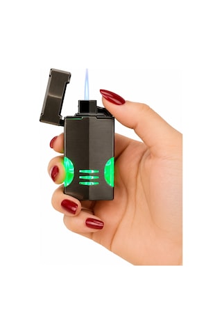 Metal Gaz Dolumlu Led Işıklı Çakmak Premium Hediyelik Model
