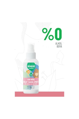 Siveno %100 Doğal Kolay Tarama Spreyi Çocuklar İçin Nemlendirici Hindistan Cevizi Yağlı 100 ml