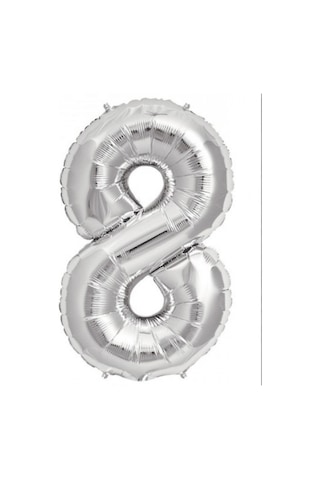 Brokoli Home 8 Numara Folyo Gümüş Balon 100cm 40inç Helyuma Uygu Karışık Renkli