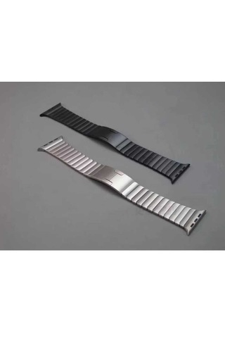 Watch Ultra 49mm Kordon Uyumlu Krd-35 Metal Strap Kayış Clo- Siyah