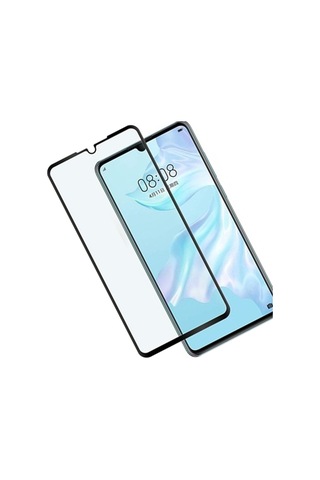 Huawei P30 Siyah 5D Tam Kaplayan Ekran Koruyucu Cam
