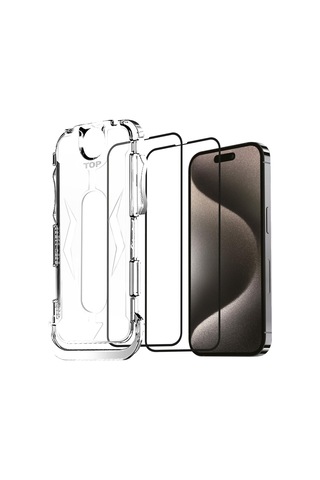 Apple iPhone 16 Uyumlu Hizalama Aparatlı Koruyucu Cam Takılırken Camın Altında Kesinlikle Toz Bırakmayan Tam Koruma Sağlayan Pürüzsüz Lazer Kesim Premium Ekran Koruyucu Kırılmaz Cam 89409529