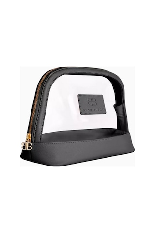 Beautifect Black Toiletry Bag, Şeffaf Siyah Düzenleyici Makyaj Çantası