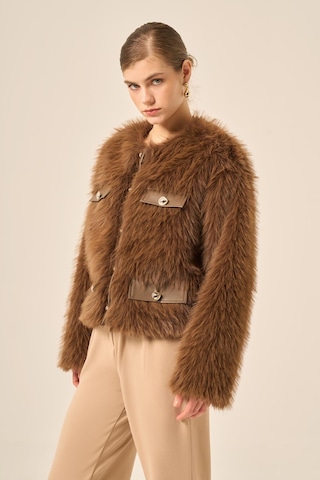 Ftz Women Kadın Peluş Mont Kahve 31241 Kahverengi