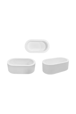 Tahtakale Toptancı Silikon 3d Oval Taş Tozu Saksı Ve Mumluk Kalıbı