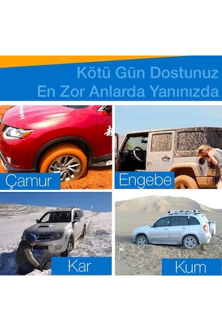 Ally Araç Lastik Kar Ve Çamur Paleti Tekerlek Patinaj Pedi Katla Kırmızı