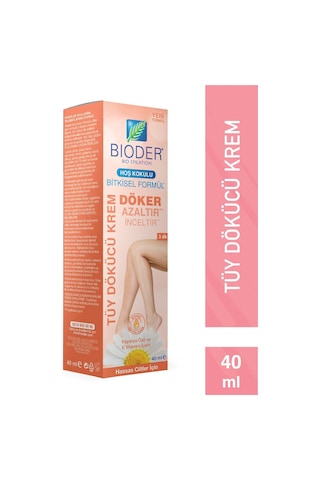 Bioder Tüy Dökücü Krem - Hassas Cilt Papatya Özlü 40 ml Tüy Azaltıcı Etki
