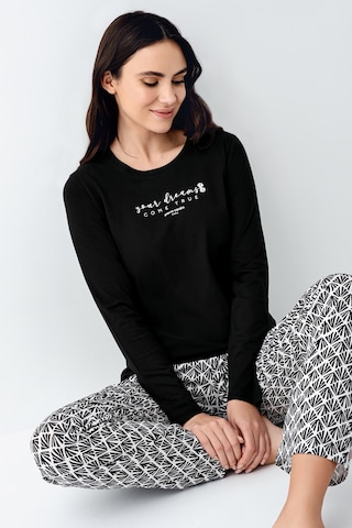 Pierre Cardin 9068 Modal Uzun Kol Kadın Pijama Takımı V1 Siyah