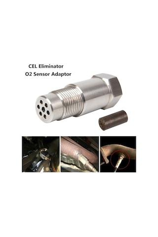 2 Paket O2 Sensörü, Oksijen Sensörü Araba Cel Fix Motor Arıza Işığı Giderici Adaptörü Oksijen M18x1.5