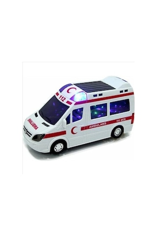3d Işıklı Ve Sesli Oyuncak Ambulans Arabası Beyaz
