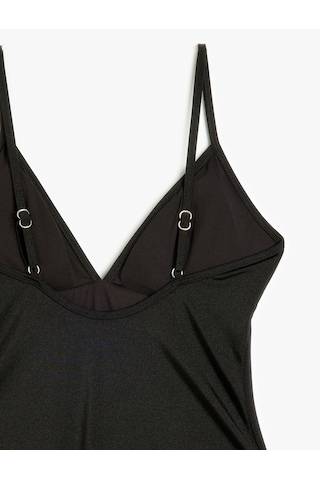 Koton Parlak İnce Askılı Mayo Siyah 5sak20002mm Siyah