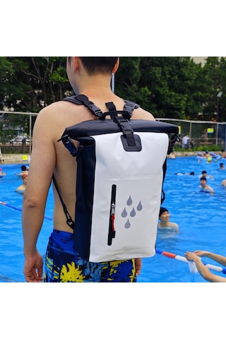 Su Geçirmez Sırt Çantası-25l Büyük Kapasiteli Pvc Suya Dayanıklı Çanta - Yüzme, Dalış, Trekking, Kamp Ida-erkek Ve Kadın 25l Spot Gri