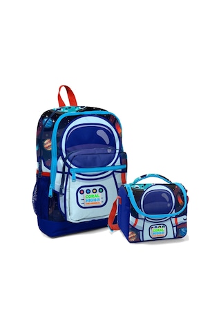 Coral High Erkek Çocuk İlkokul Okul Sırt Çantası Ve Beslenme Seti - Mavi Astronot