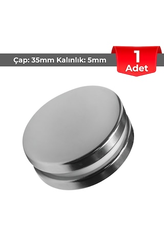 1 Adet Neodyum Mıknatıs Çap: 35mm Kalınlık: 5mm D35x5 Ndfeb Güçlü Mıknatıs Yuvarlak N088