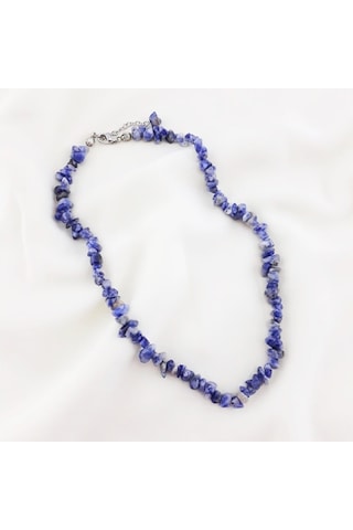 Sodalit Doğal Taş Kadın Kolye Beyaz