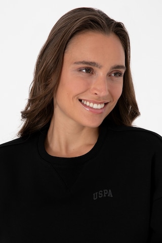 U.S. Polo Assn. Kadın Siyah Şardonlu Bisiklet Yaka Basic Sweatshırt 50313586-VR046