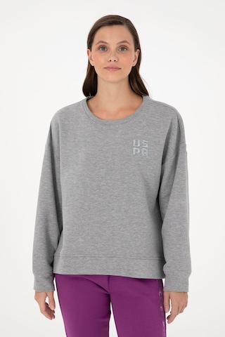 U.S. Polo Assn. Kadın Gri Melanj Basic Bisiklet Yaka Sweatshirt 50296919-VR086