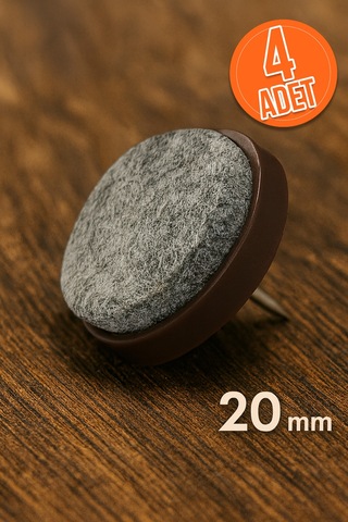 20 Mm Keçeli Poligrit Zemin Koruyucu Sandalye Ve Masa Ayağı İçin Sessiz Mobilya Pabucu 4 Adet Diğer