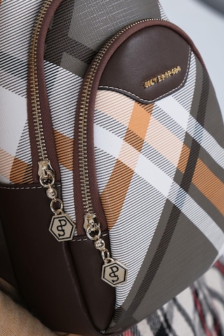 Silver Polo Haki - Kahve Ekose Kadın Vücut Çantası Sp959