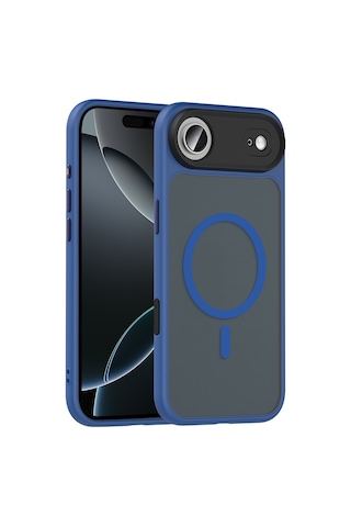Zore Apple iPhone Uyumlu 17 Air Kılıf Mat Arka Yüzey Wireless Şarj Özellikli Zore Flet M-safe Kapak - Gri