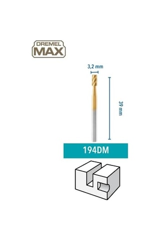 194dm Max Yüksek Performanslı Silindirik Şekilli Oyma Ucu 3,2 Mm, 2'li