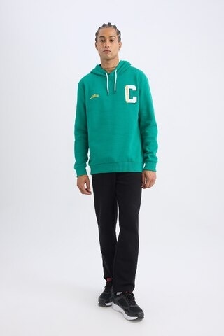DeFactoFit NBA Boston Celtics Standart Fit Kapüşonlu Sırt Baskılı Kalın Sweatshirt Y7320AZ24AUGN1046 Yeşil