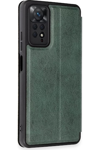 Newface Xiaomi Redmi Note 12 Pro 4g Kılıf Flip Cover - Koyu Yeşil Resimdeki