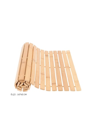 Bambu Katlanır Banyo Paspası 40x60 Cm Krem