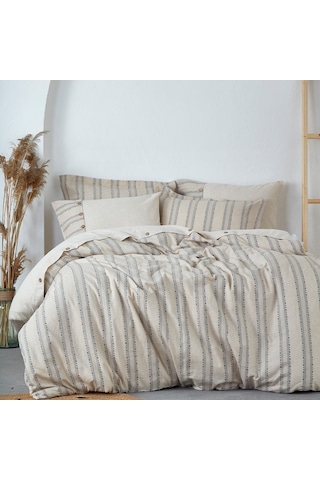 Ecocotton Delfin Antrasit Çift Kişilik %100 Organik Pamuk Nevresim Takımı Antrasit