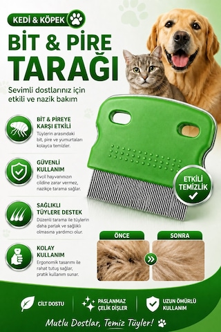 Jasper Kedi Köpek Bit Pire Tarağı İnce Dişli Metal Tarak Temizlik Tarağı Tüy Ve Pire Temizleme Tarağı Renkli