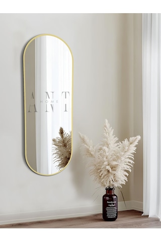 Model Alfa Dekoratif Ayna Duvar Aynası Konsol Aynası Mdf Elips Ayna 120x50 120 X 50 Gold