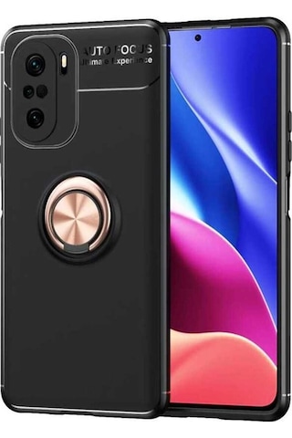 Xiaomi Mi 11i Kılıf Zore Ravel Silikon Kapak Siyah-Rose Gold