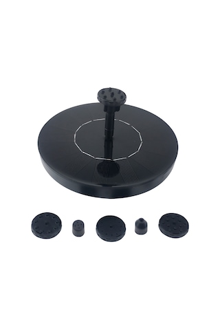 Mufunye Güneş Enerjili Bahçe Havuzu Su Pompası, 6 Farklı Nozzle İle Otomatik Çalışır, 65cm Maksimum Sprinkler Yüksekliği, Siyah Monokristal Silisyum