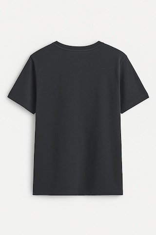 Markapia Woman Kadın Rahat Kesim Bisiklet Yaka Baskılı T-shirt Füme
