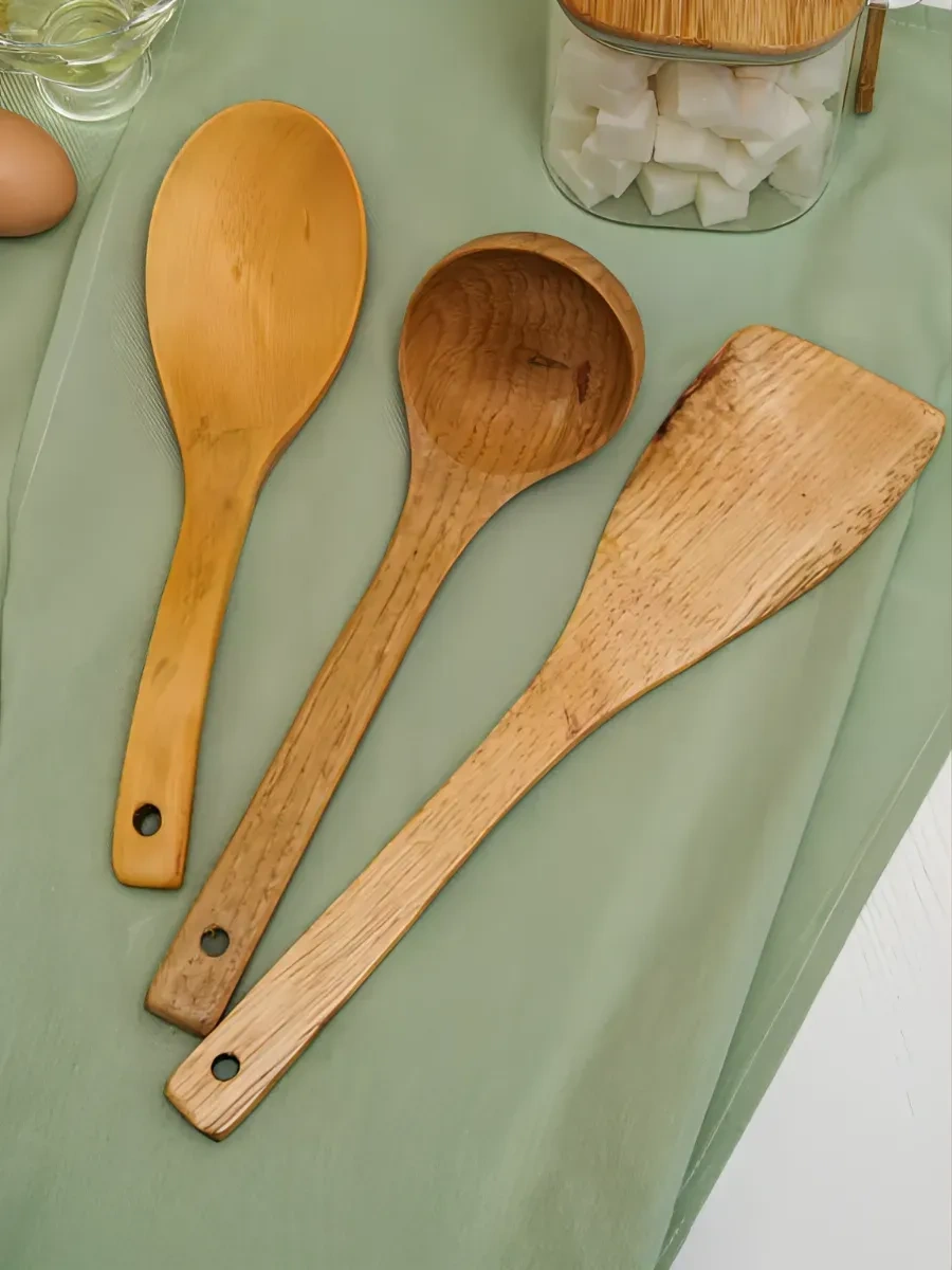 Topichome Ahşap Mutfak Spatulaları Seti, 3 Parça 189992219 Buğday