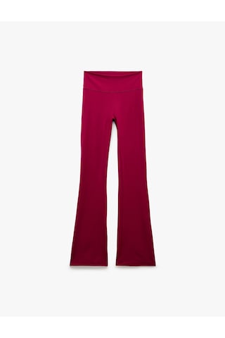 Koton Yüksek Bel Slim Fit Dikiş Detaylı Spor İspanyol Paça Tayt Fuşya 7wak40230nk