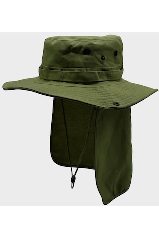 Külah Outdoor Uv Güneş Koruyucu Şapka Haki Lejyoner Safari Şapkası - Haki