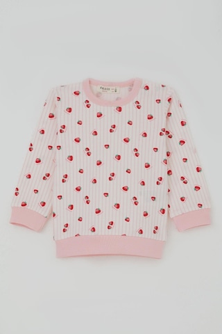 Breeze Kız Bebek Pijama Takımı Omuzdan Patlı Çilek Desenli 4 Ay-1 Yaş, Ekru