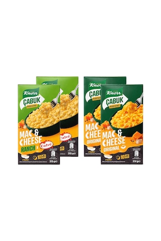 Knorr Mac Cheese Çabuk Makarna 212 Gr Original Ve Ranch 4 Lü Set