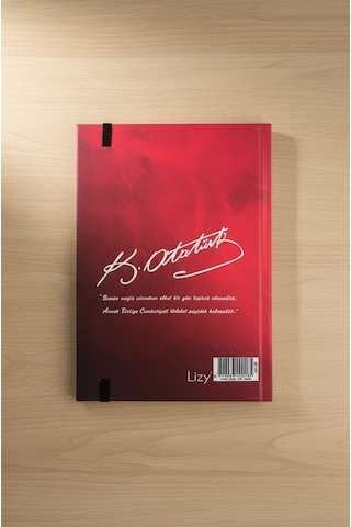 Atatürk Tarihsiz Ajanda Kuşe Kapak Kırmızı 1 Adet Atatürk Modalist Çizgili Defter Lastikli 14x20 Cm Günlük Planlayıcı