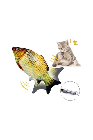 30 Cm Kullanıma Uygun Hareketli Balık Kedi Oyuncağı Şarjlı