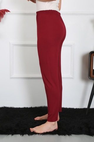 Akbeniz Kadın Pamuk Penye Tek Alt Pijama Bordo 27514-bordo Bordo